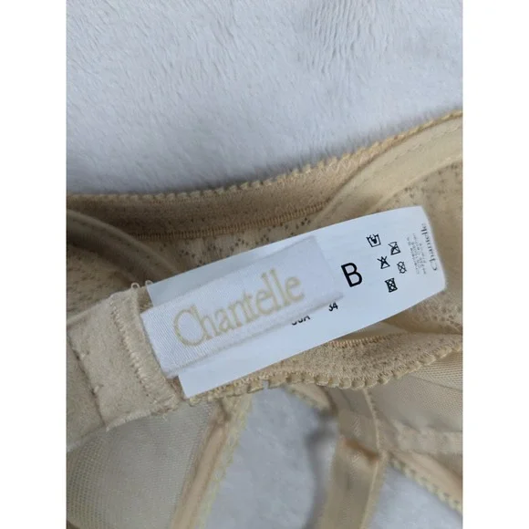 NWT Chantelle Nude Lace Sheer Full Coverage Underwire‎ Bra 34B French Creation